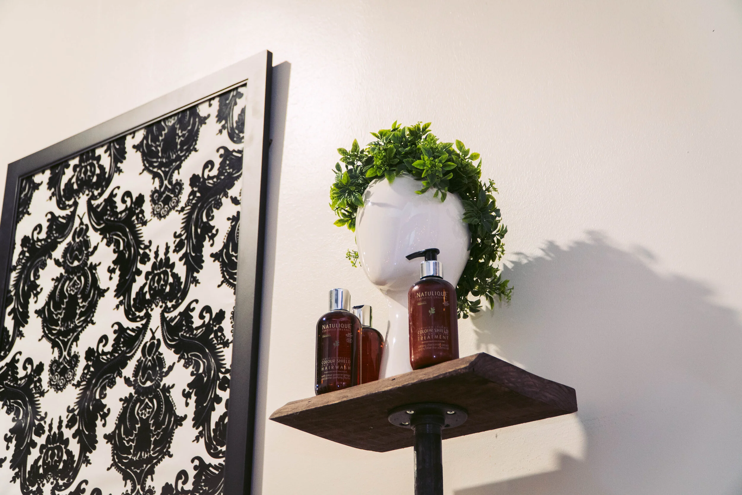 Inside GreenRoom Salon & Spa at 12 East Washington Street on the Greencastle courthouse square, about 15 minutes from Cloverdale, Indiana